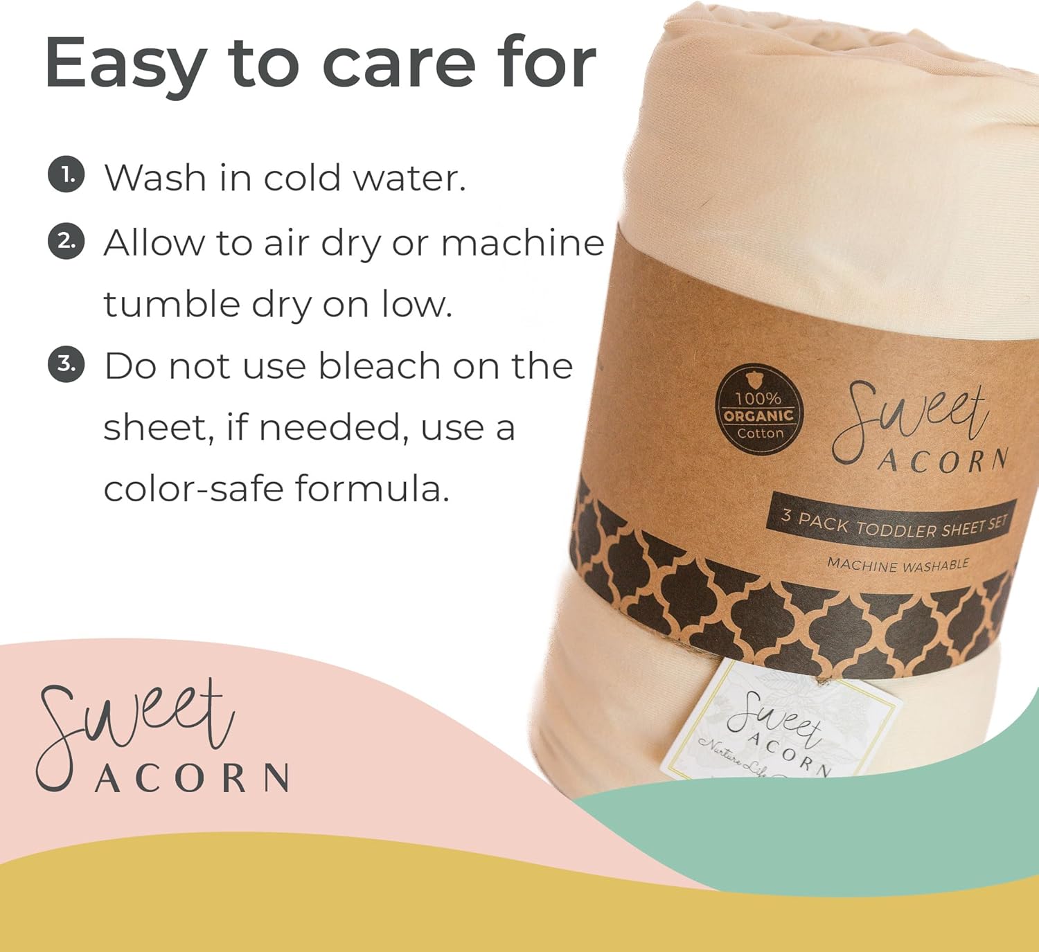 Sábanas ajustables para cuna, ropa de cama de punto de jersey de algodón orgánico, se adapta a colchones estándar de cuna de bebé, 9 x 28 x 52