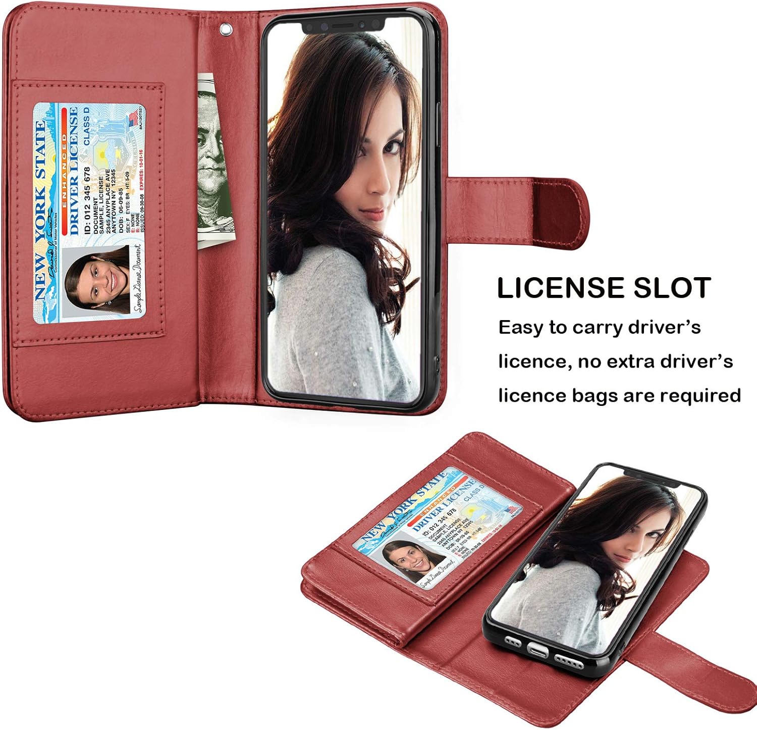 NJJEX Funda tipo cartera para iPhone 11 PRO Max 2019, para iPhone 11 PRO Max (6.5 pulgadas), 9 ranuras para tarjetas Funda de piel sintética para
