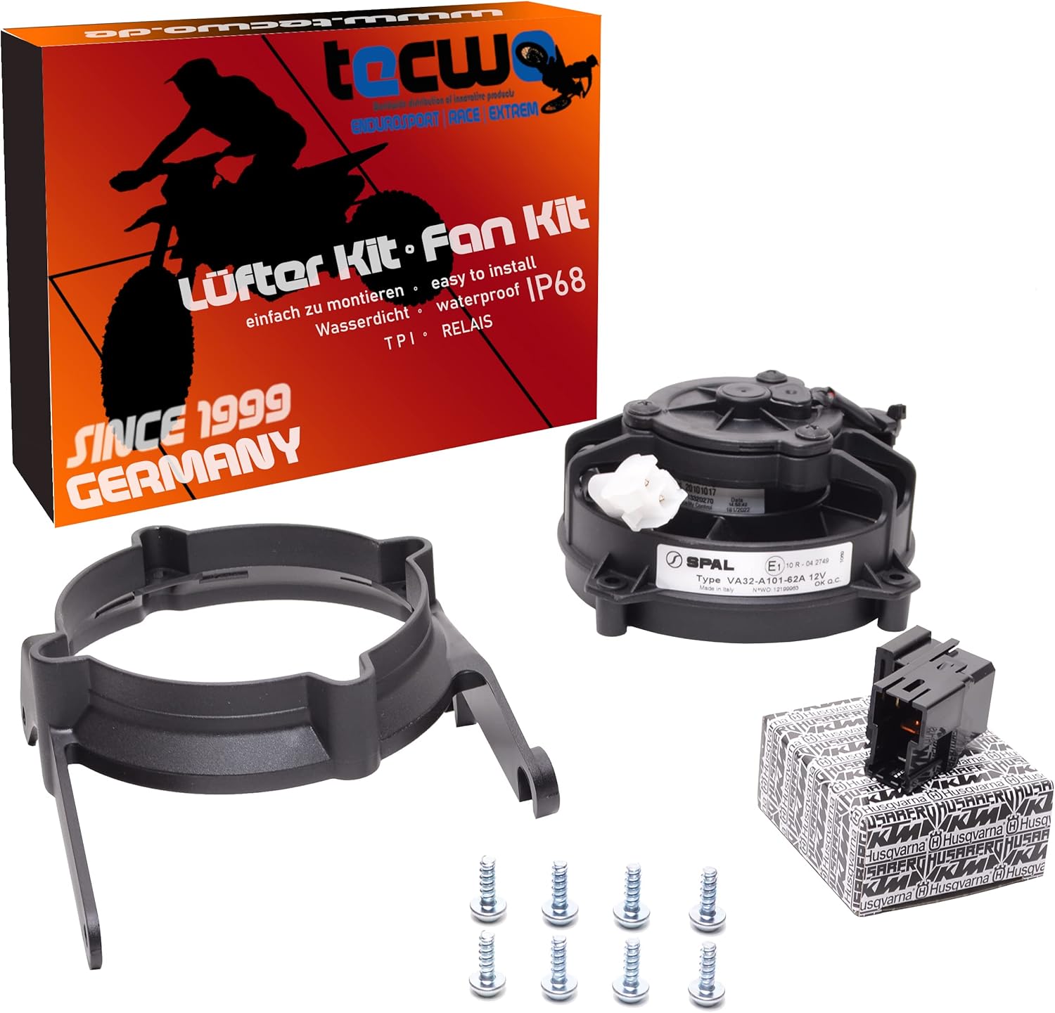 Ventilador de radiador EXC original SPAL de 2 tiempos para el modelo TPI KTM Husqvarna GASGAS de 2018 a 2023, kit completo, increíblemente fácil