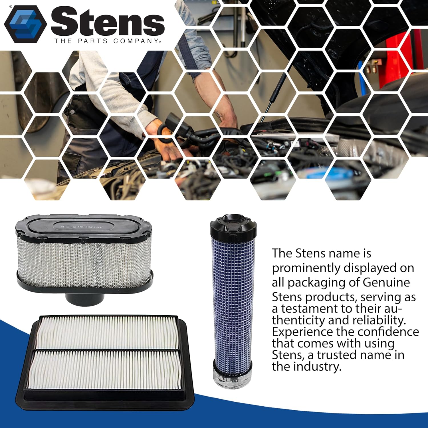 Stens Filtro de aire 102-354 para Kawasaki 11013-7017
