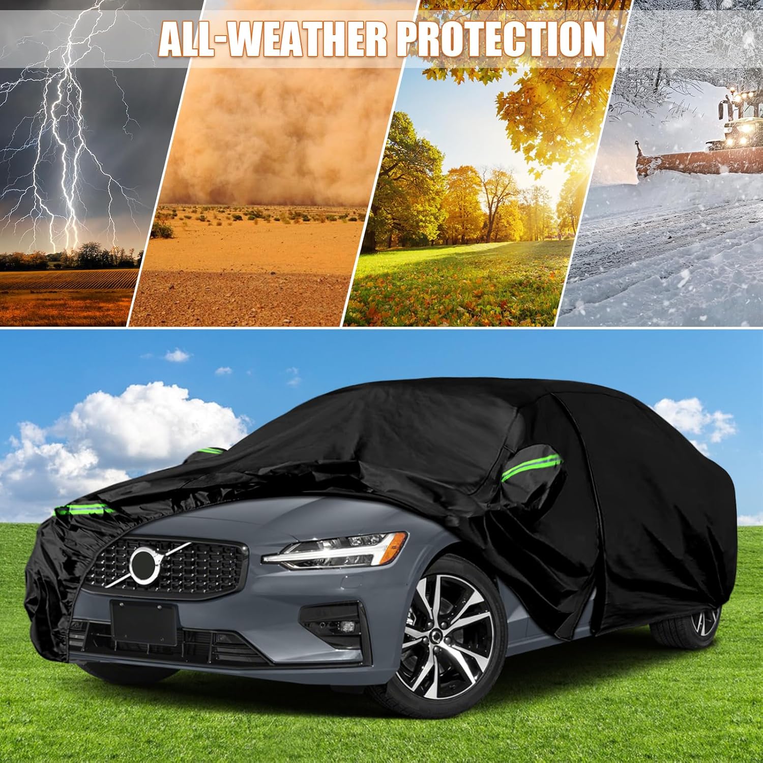 Fundas impermeables para automóvil de repuesto para Volvo S60 2010-2023, 6 capas para todo tipo de clima, ajuste personalizado, con puerta con