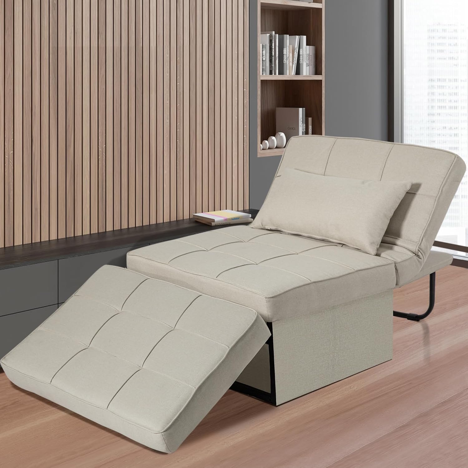 Sofá cama convertible, cama otomana plegable multifunción 4 en 1 con respaldo ajustable, moderna silla extraíble para sala de estar, apartamento,