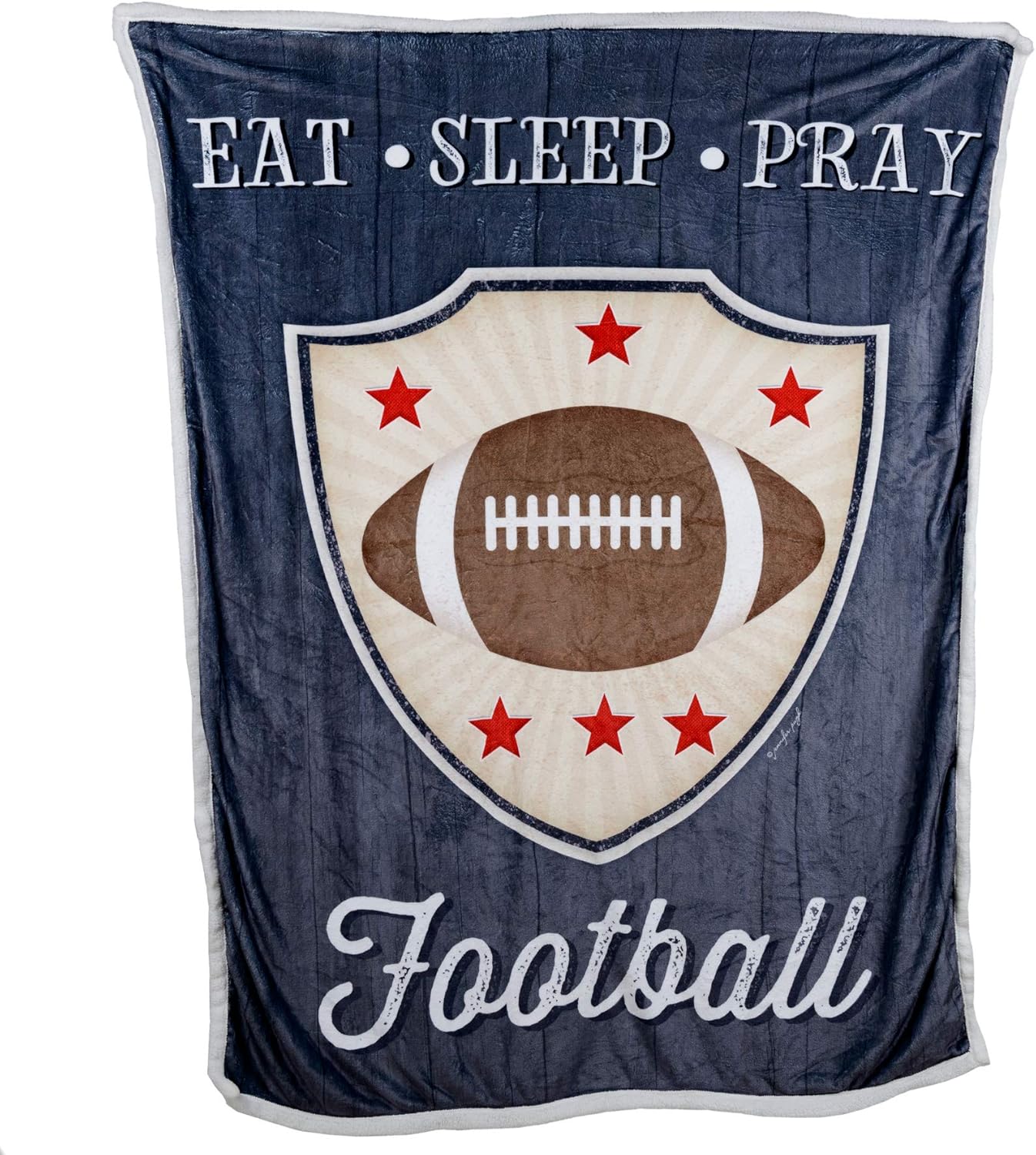 Jennifer Pugh(Eat Sleep Pray Football) – Manta de franela y sherpa de doble capa, regalo inspirador para amigos, familia, cumpleaños, reconfortante