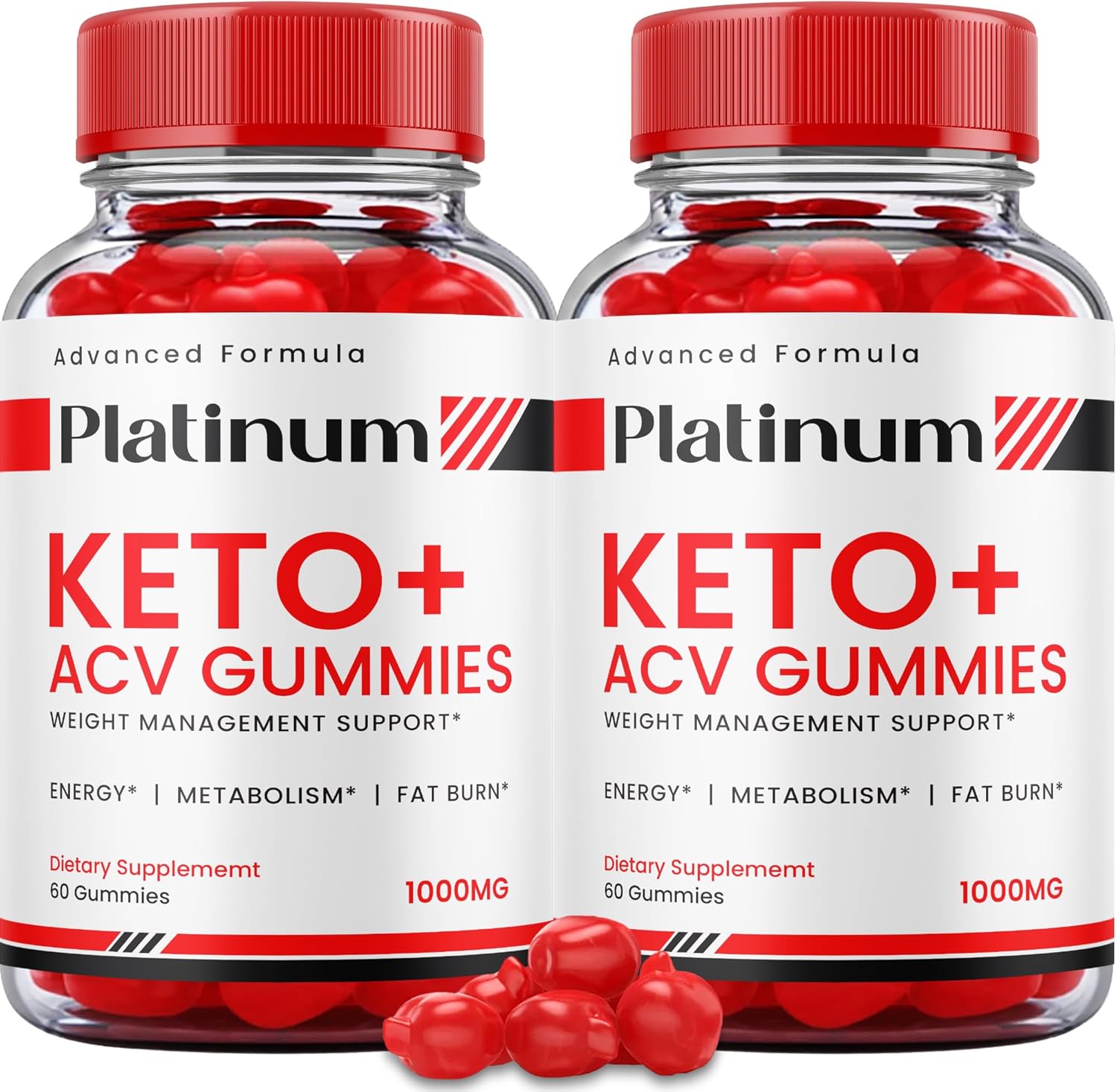 Paquete de 2 gomitas Platinum Keto Acv, fórmula oficial, veganas, gomitas de platino Keto con vinagre de sidra de manzana, Platinum Keto Plus Acv,