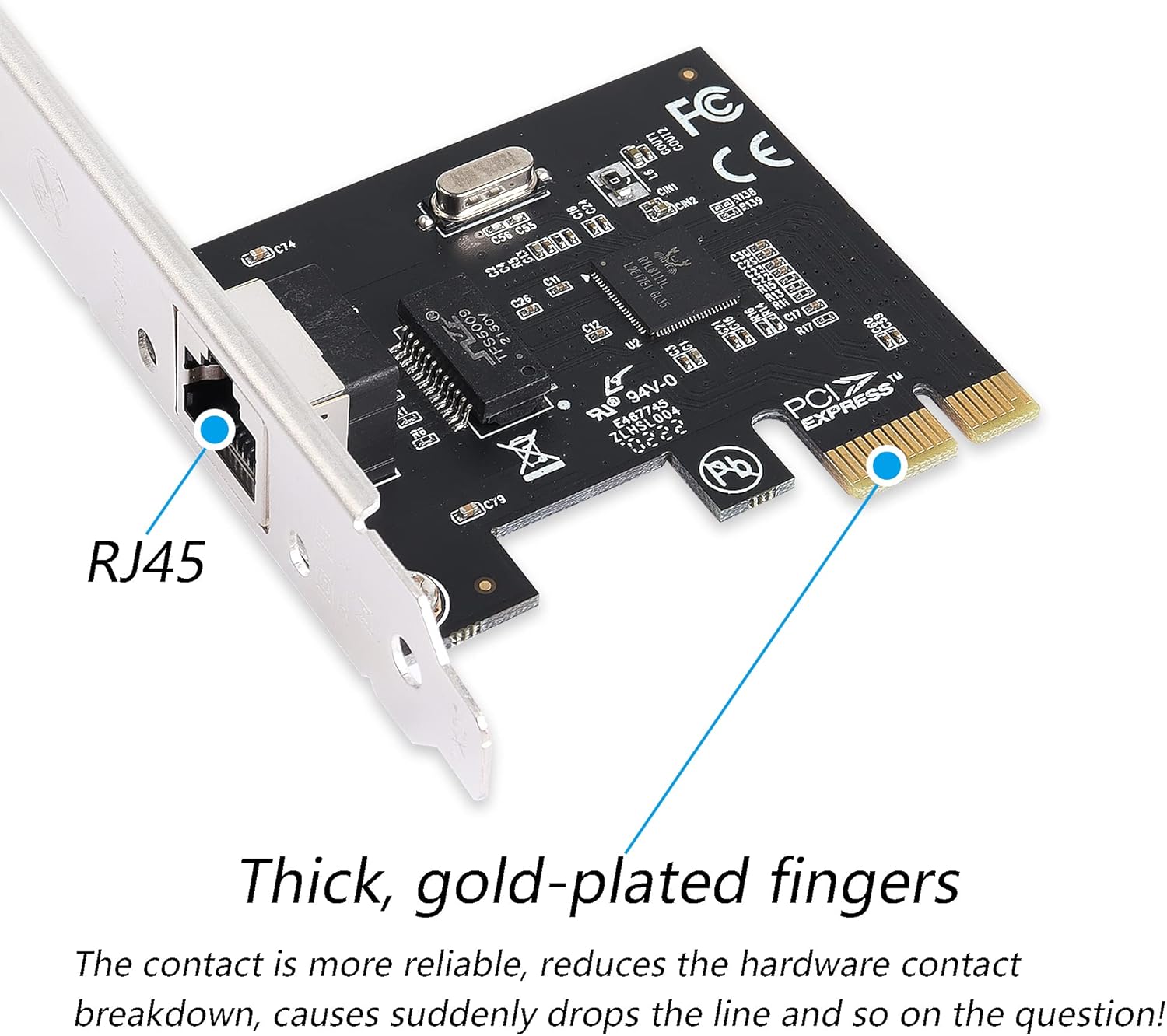 GINTOOYUN Gigabit Ethernet PCI Express, 1 puerto PCIE Gigabit Nic PCI-E tarjeta de red 101001000Mbps RJ45 VLAN adaptador convertidor