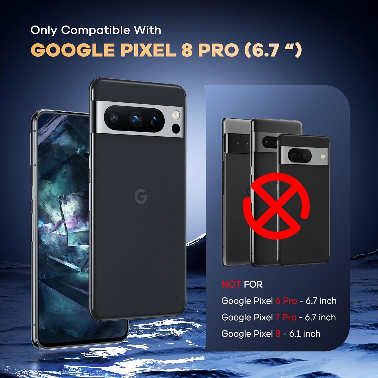 FANGTIAN – Protector de pantalla para Google Pixel 8 Pro (no de vidrio), protector de pantalla para Pixel 8 Pro compatible con huellas dactilares