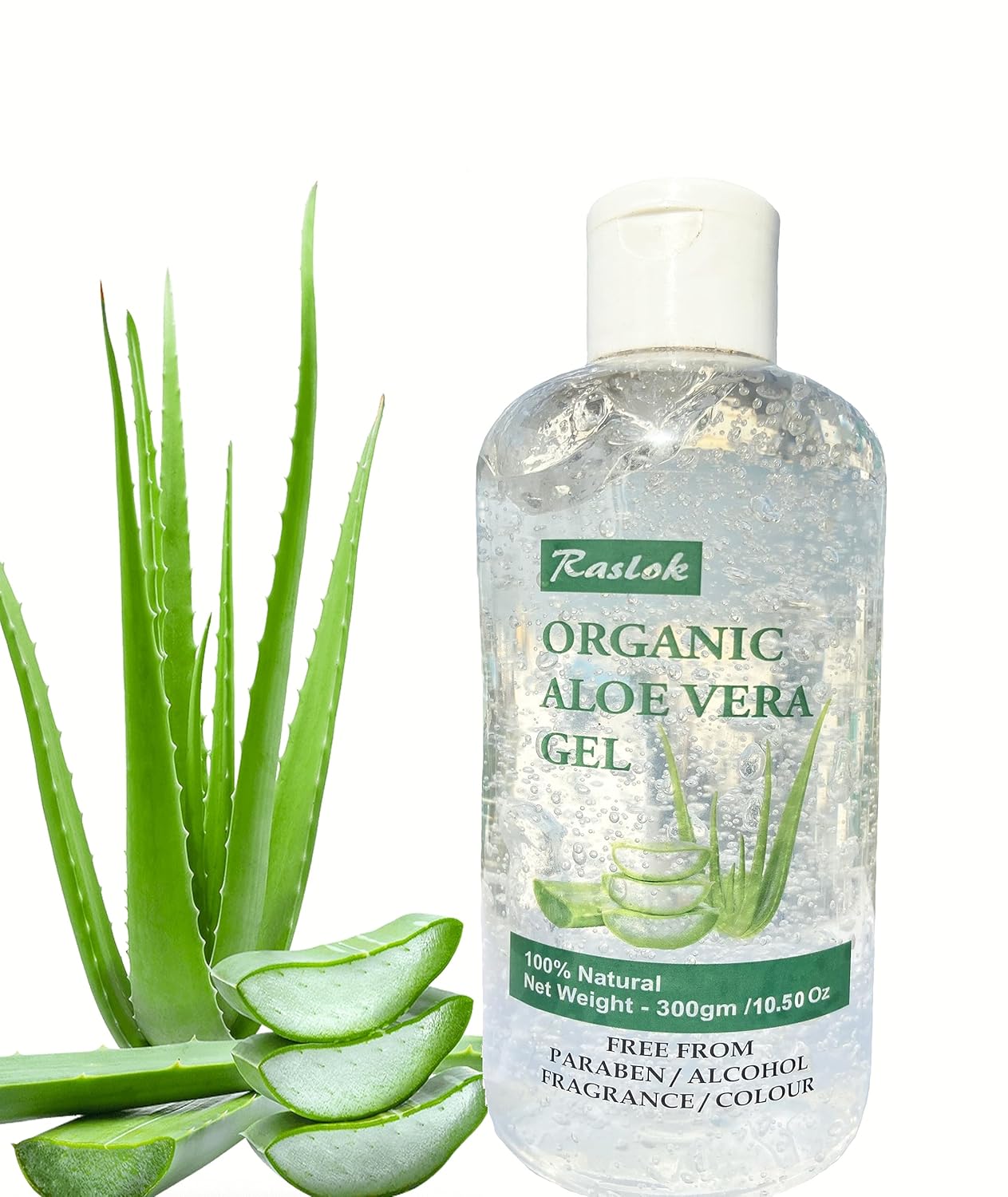 Gel de aloe natural 100% puro  Para hidratar la cara y el cuidado del cabello, hidratante duradero, hidratante calmante  No pegajoso (10.50 onzas)