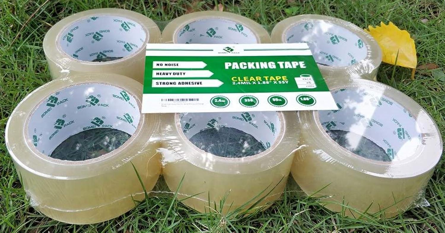Cinta de embalaje gruesa de 3 x 3 pulgadas x 60 yardas por rollo de recambio, (2.7 mil), cintas industriales fuertes para mudanzas de almacenamiento