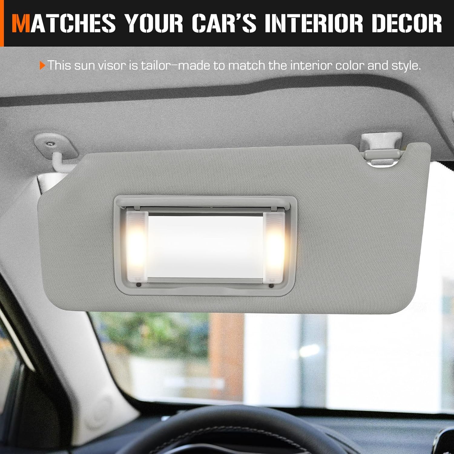 Visera solar con luz para Honda Accord 2008-2012, lado izquierdo del conductor y lado derecho del pasajero, repuesto gris 83230TA0A91ZA 83280TA0A91ZB