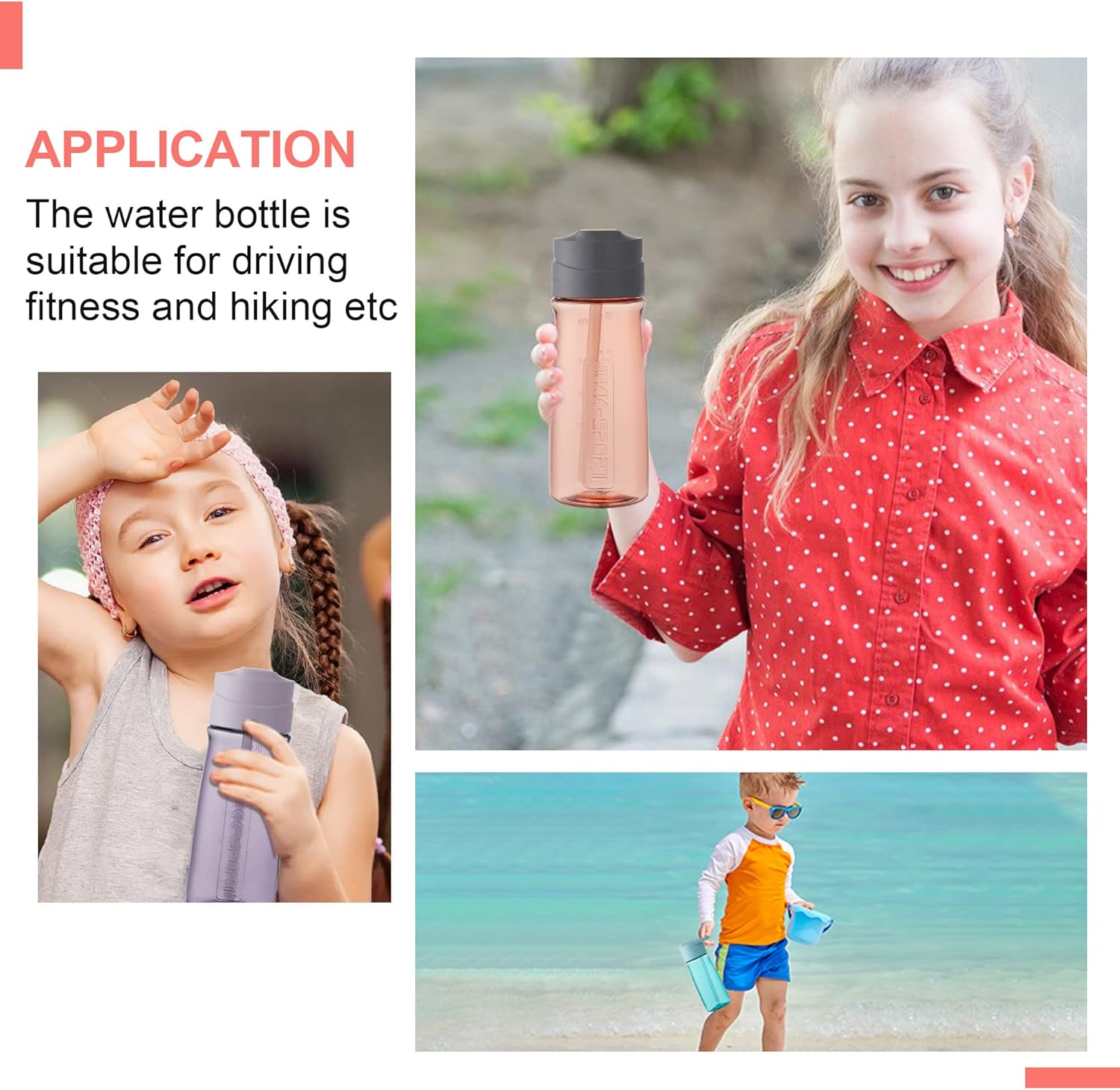 Botellas de agua deportivas para niños con popote para la escuela, 2027 onzas, Tritan sin BPA, a prueba de fugas, botellas para niños con tapa de