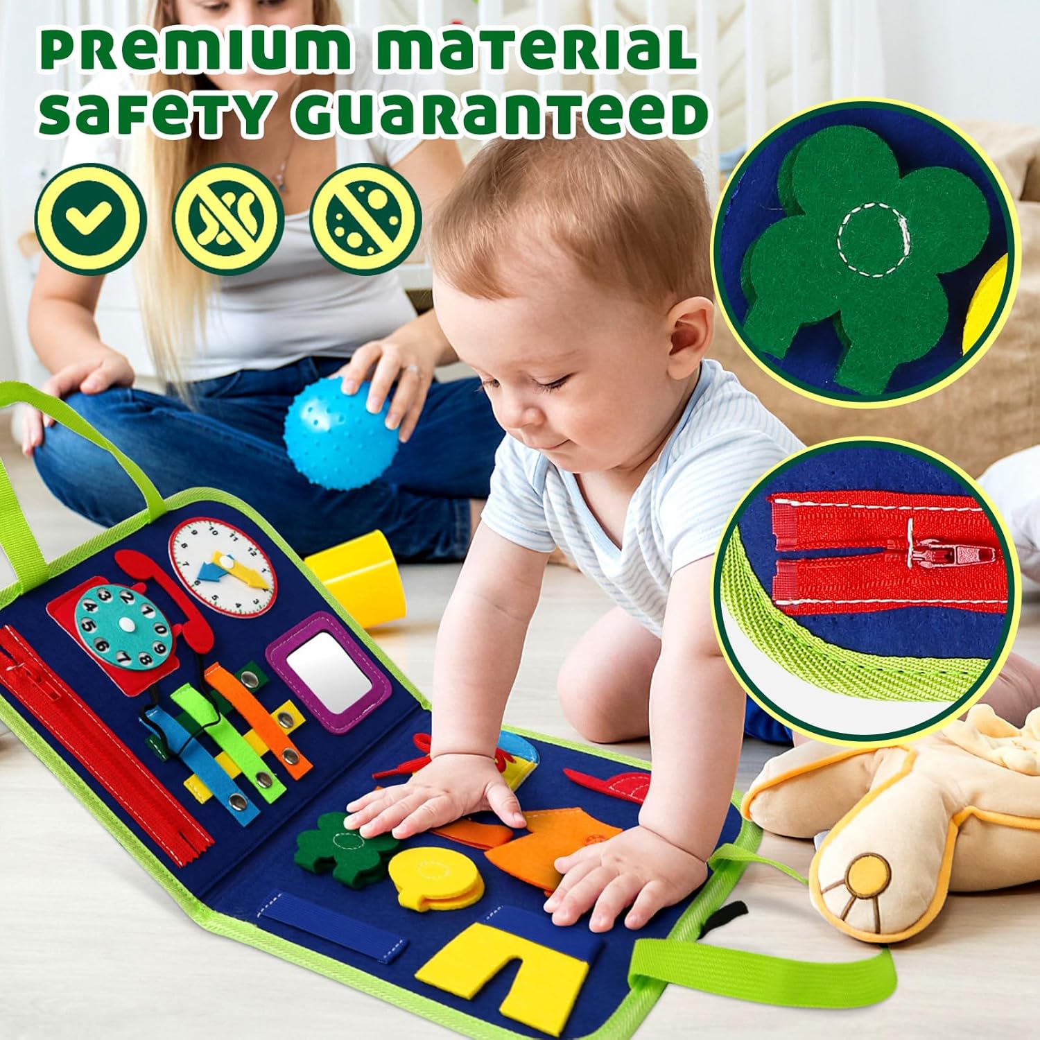 Busy Board Montessori – Juguetes para niños pequeños de 1, 2, 3, 4 años, regalo para niños y niñas, juguetes educativos de aprendizaje para bebés de