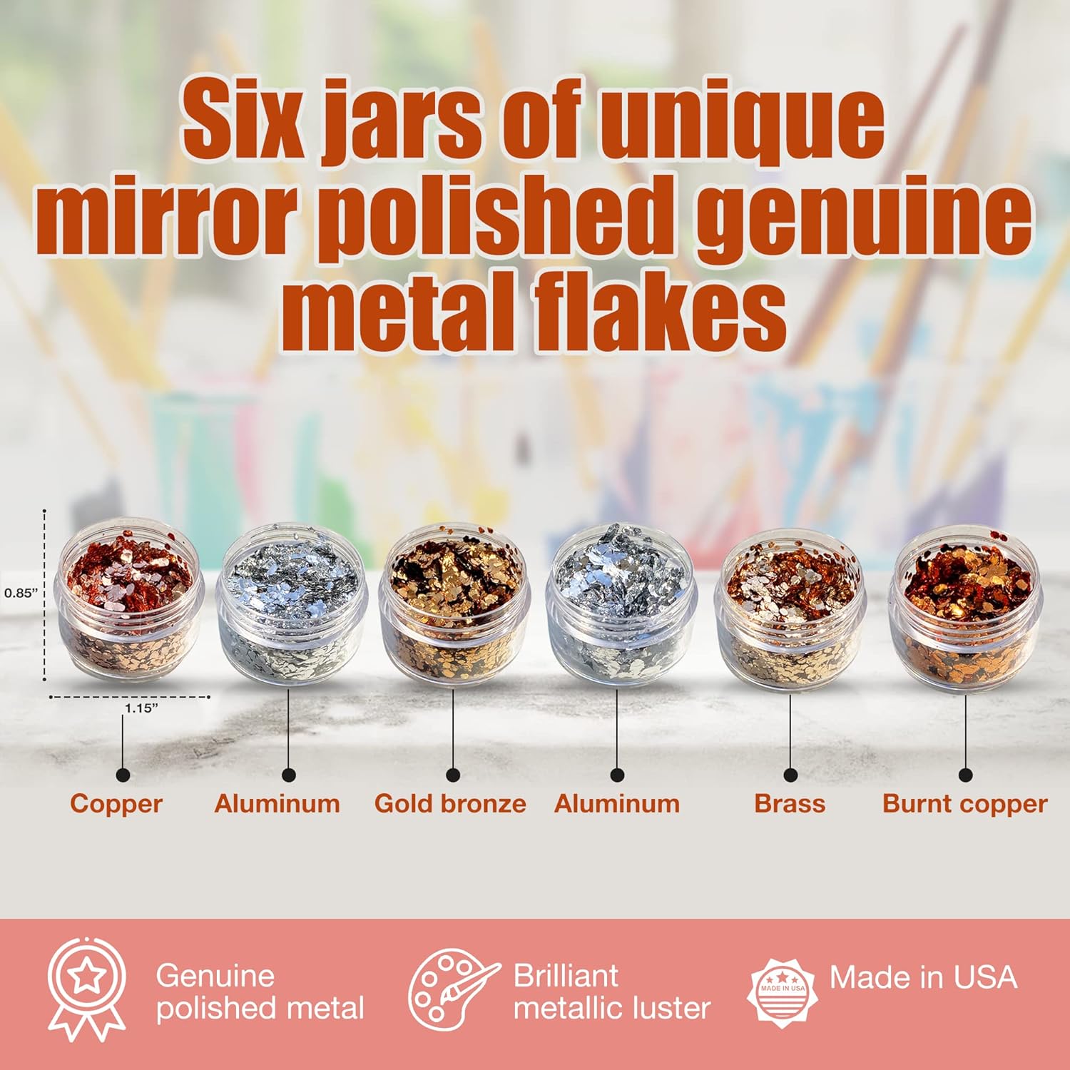 Copos de metal genuino, cobre, plata, oro
