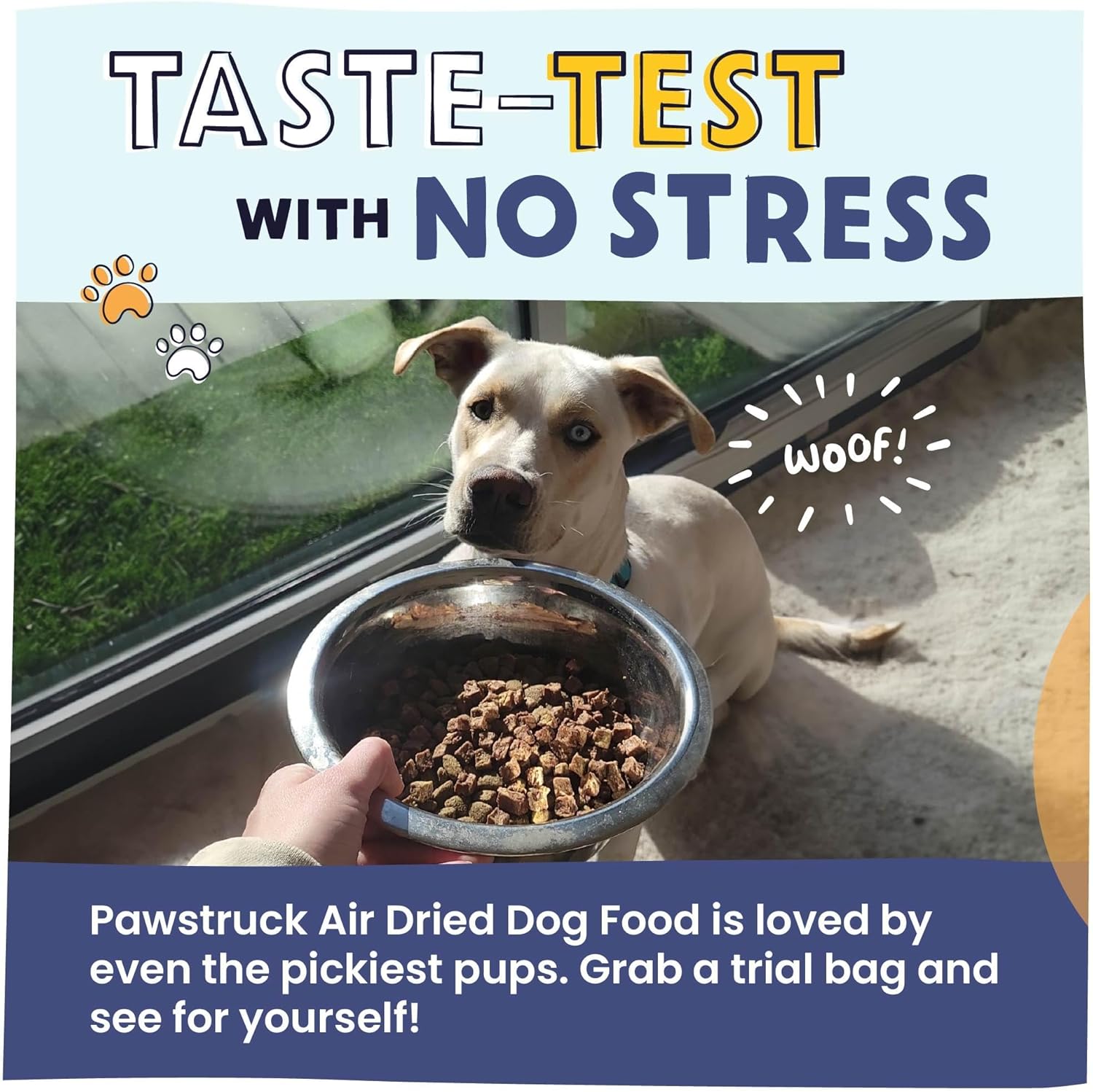 Pawstruck Alimento natural secado al aire para perros con pollo real, sin granos, fabricado en Estados Unidos, sin OMG y recomendado por