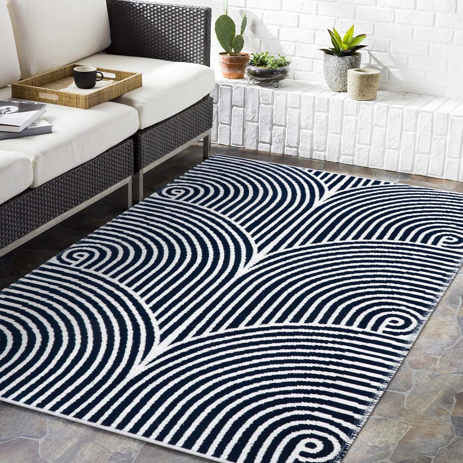 Alfombra de entrada lavable de 4 x 6 pies, alfombras de algodón tejidas para dormitorio, sala de estar, alfombra de interior y exterior, alfombra
