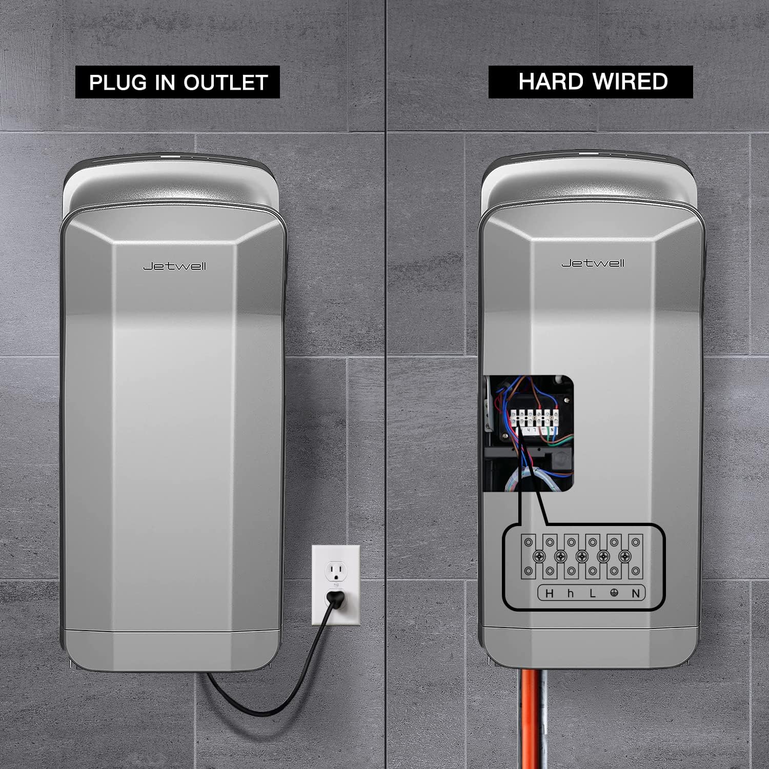 JETWELL Soplador de mano de viento caliente caliente superior vertical de alta velocidad HEPA 1850W del secador de manos