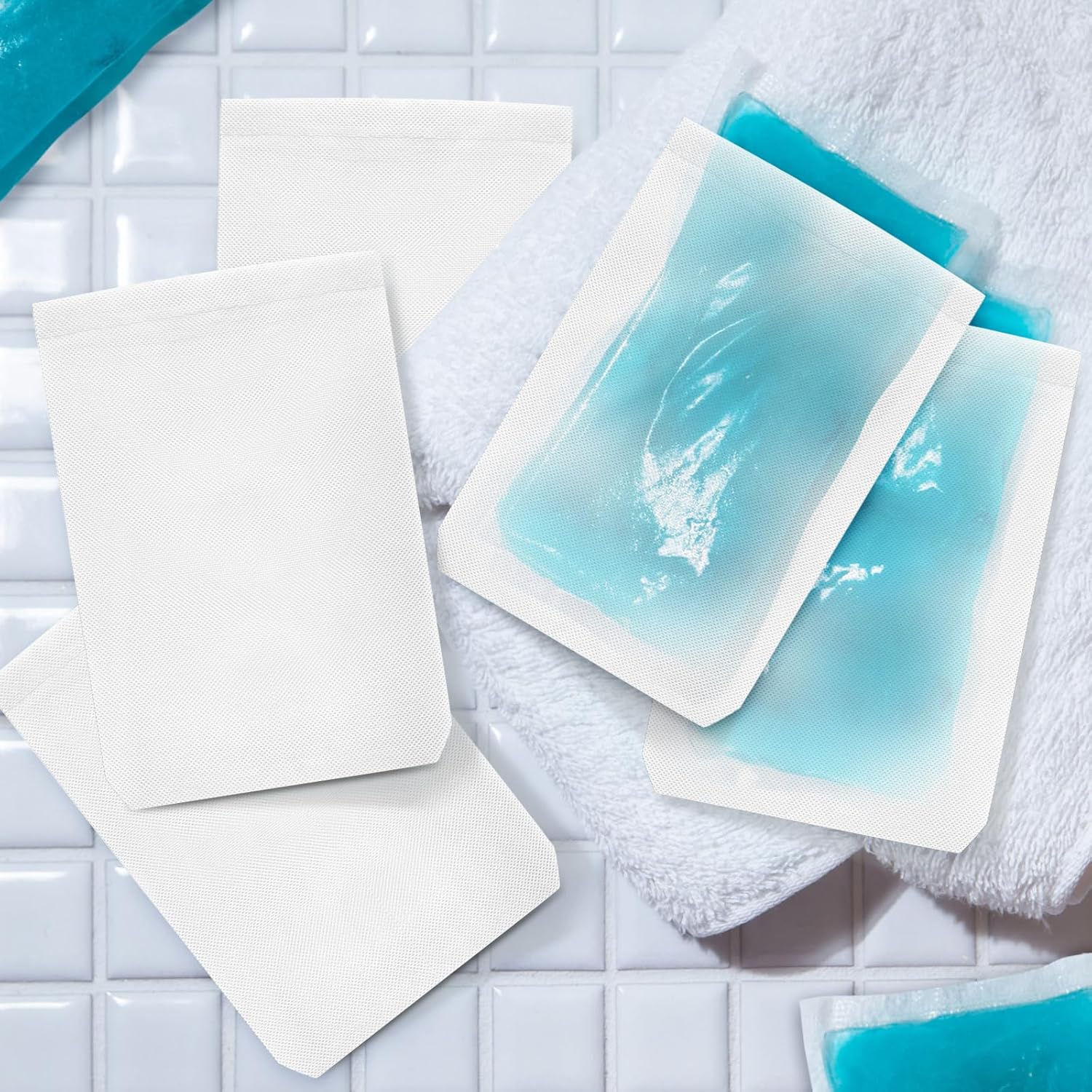 Tatuo 50 fundas desechables para paquetes fríos y calientes, de 6 x 9 pulgadas, no tejidas, desechables, para bolsas de hielo, fundas protectoras