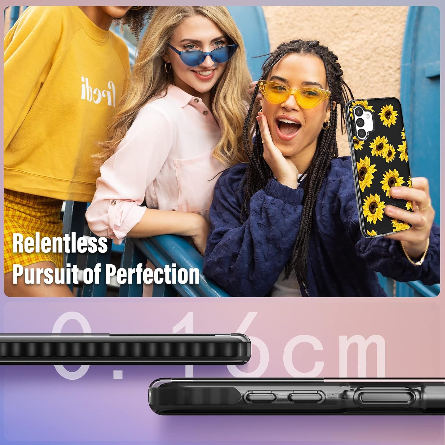 Toycamp Funda para Samsung Galaxy A13 5G para mujer, diseño femenino de girasol con bonito estampado floral de flores para niñas y adolescentes, con