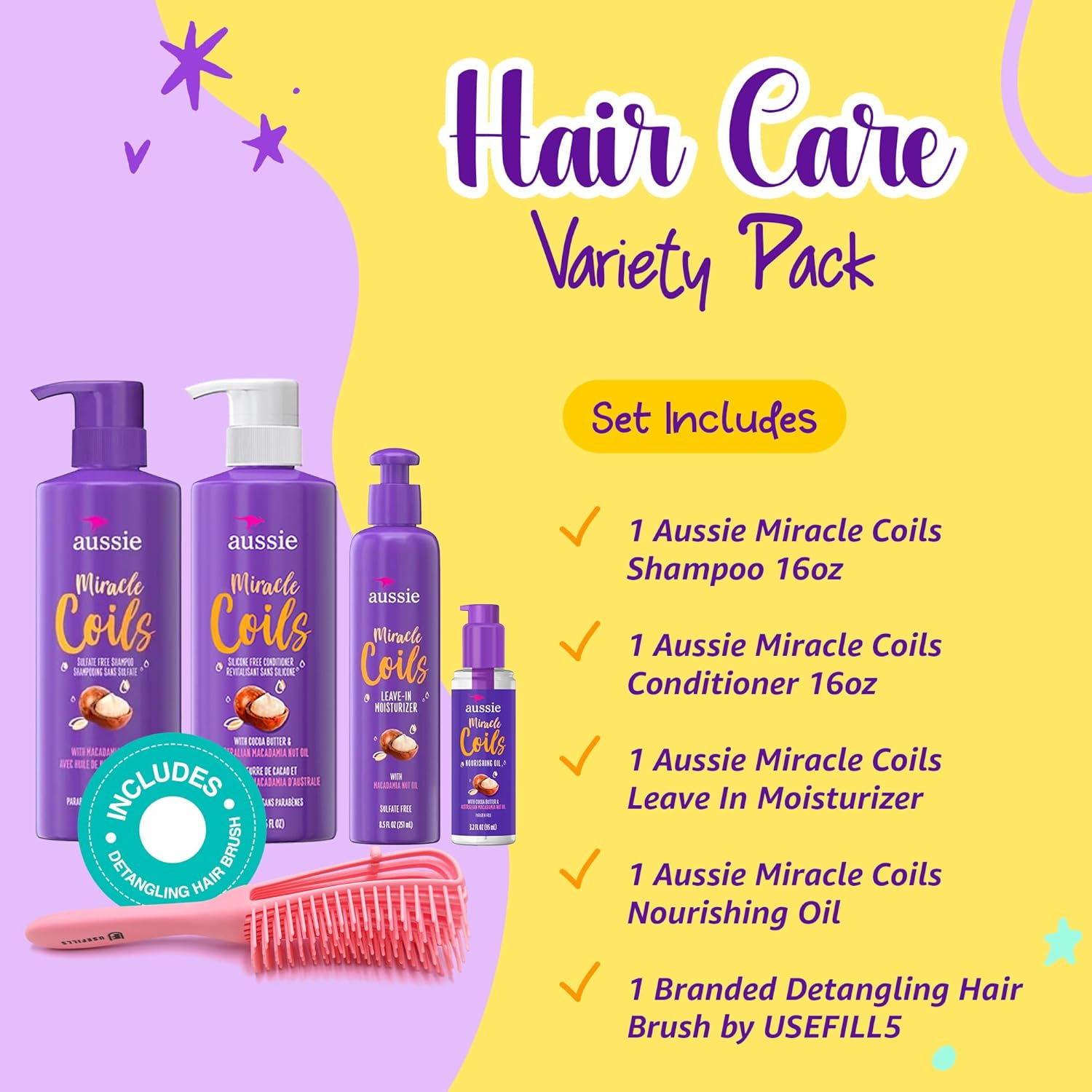 Set de champú y acondicionador hidratante sin enjuague, kit nutritivo para el cabello, productos para el cabello rizado, nuez de macadamia, paquete