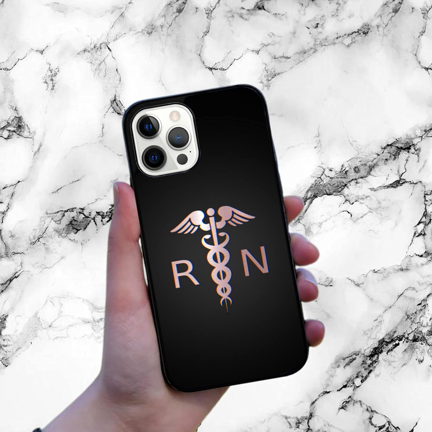 Rn – Funda médica de enfermera registrada, compatible con iPhone 1212 Pro, funda delgada de goma TPU antideslizante duradera a prueba de golpes