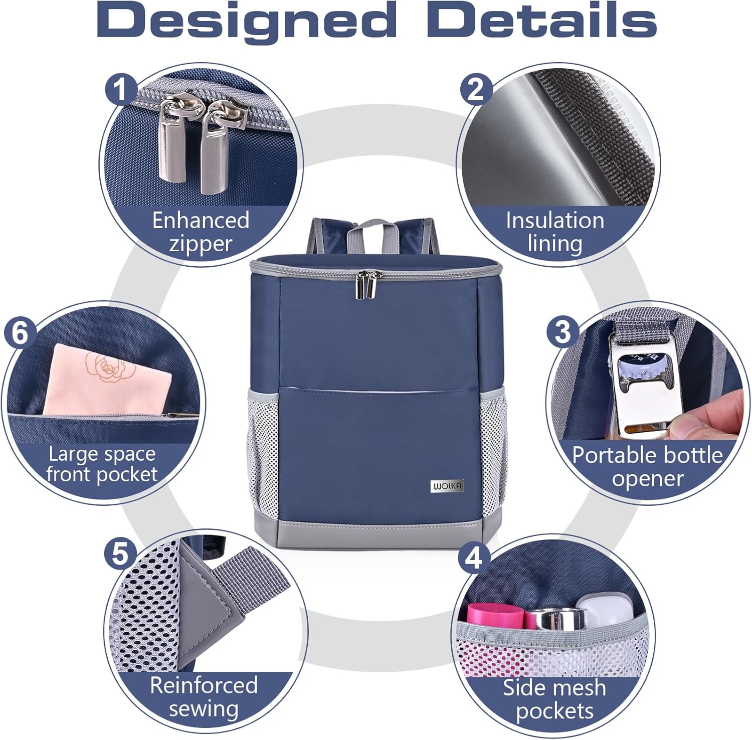 Mochila térmica aislada para exteriores, mochila a prueba de fugas, 30 latas, impermeable, ligera, para retención de calor y frío de 12 horas,