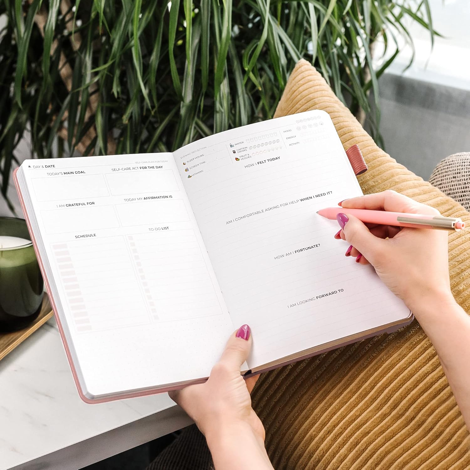 Clever Fox Diario de autocuidado – Cuaderno de reflexión diaria – Planificador de salud mental y desarrollo personal, registro de meditación y