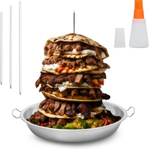 Brocheta Al Pastor de acero inoxidable con 3 picos extraíbles (7, 9 y 12 pulgadas) para Trompo para tacos Al Pastor, asador vertical, parrilla Brocheta Al Pastor de acero inoxidable con 3 picos extraíbles (7, 9 y 12 pulgadas) para Trompo para tacos Al Pastor, asador vertical, parrilla