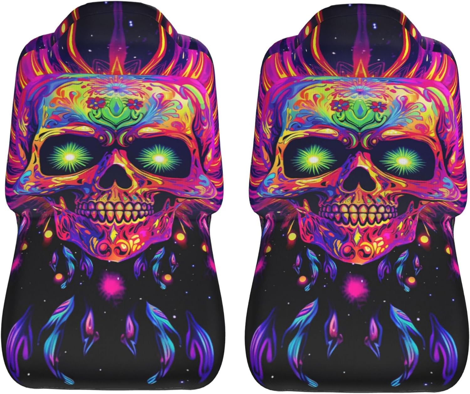 Juego de 2 fundas protectoras de asiento para automóvil, con diseños de playa, atardecer y palmeras, accesorios interiores, protectores,