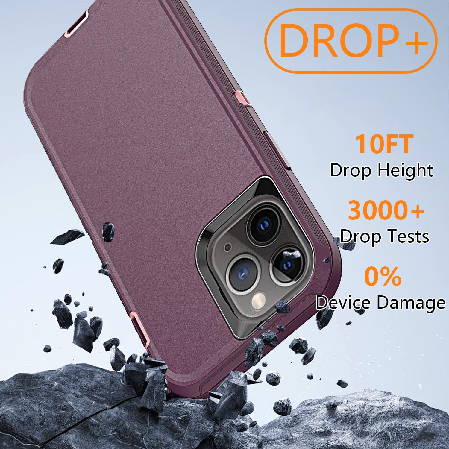 YmhxcY Funda para iPhone 11 Pro Max, a prueba de golpes, a prueba de caídas, a prueba de polvo, a prueba de caídas, 3 en 1, duradera funda para