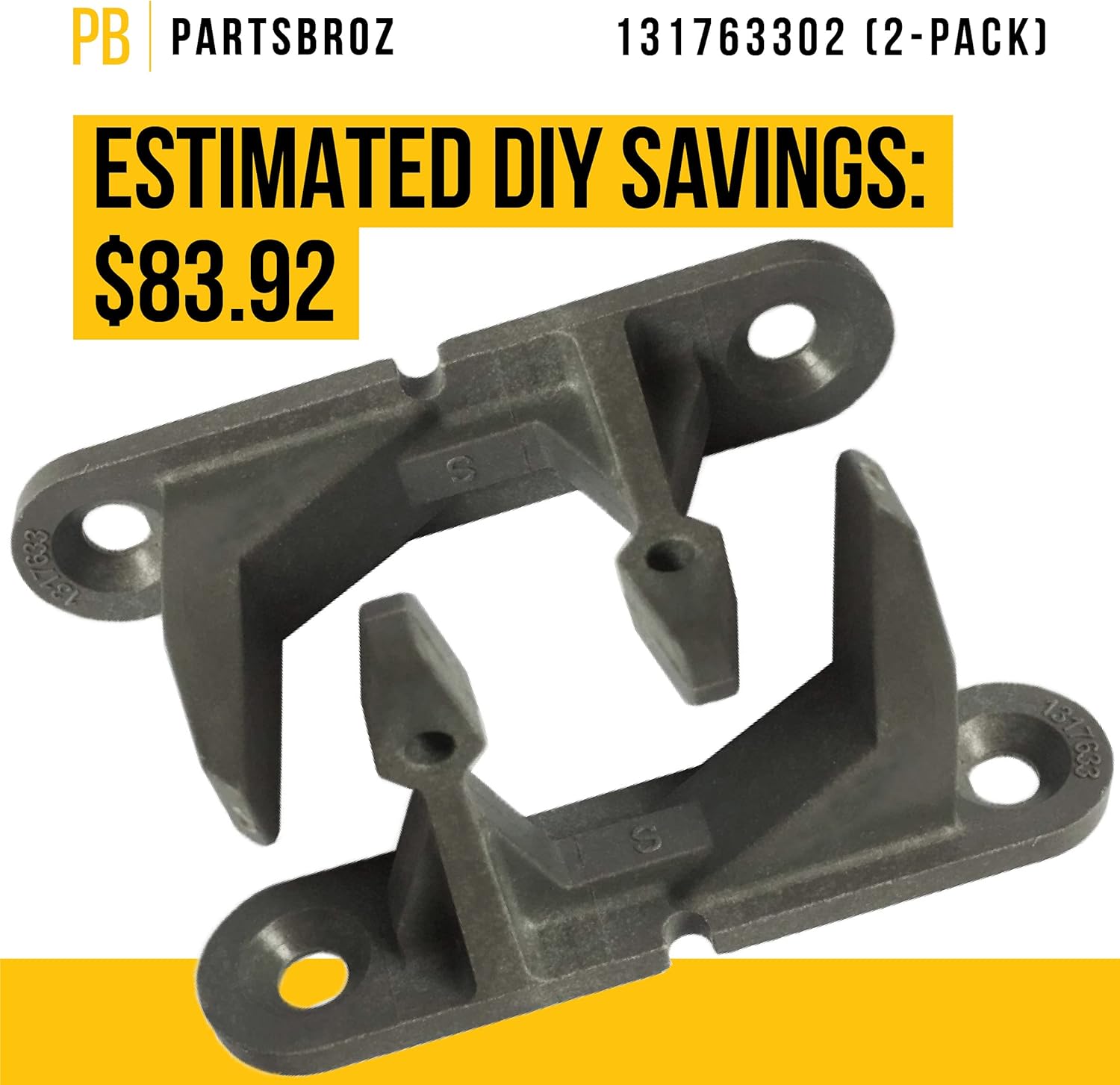 PartsBroz 131763302 – Delantero de puerta mejorado (paquete de 2) puntas de bricolaje incluidas por PartsBroz – Piezas compatibles con Electrolux