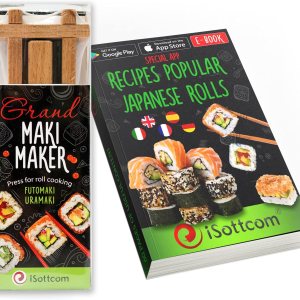 Kit de fabricación de sushi y maki, kit de fabricación de sushi de bricolaje que incluye molde Maki de bambú y esparcidor de arroz, rodillo de sushi Kit de fabricación de sushi y maki, kit de fabricación de sushi de bricolaje que incluye molde Maki de bambú y esparcidor de arroz, rodillo de sushi