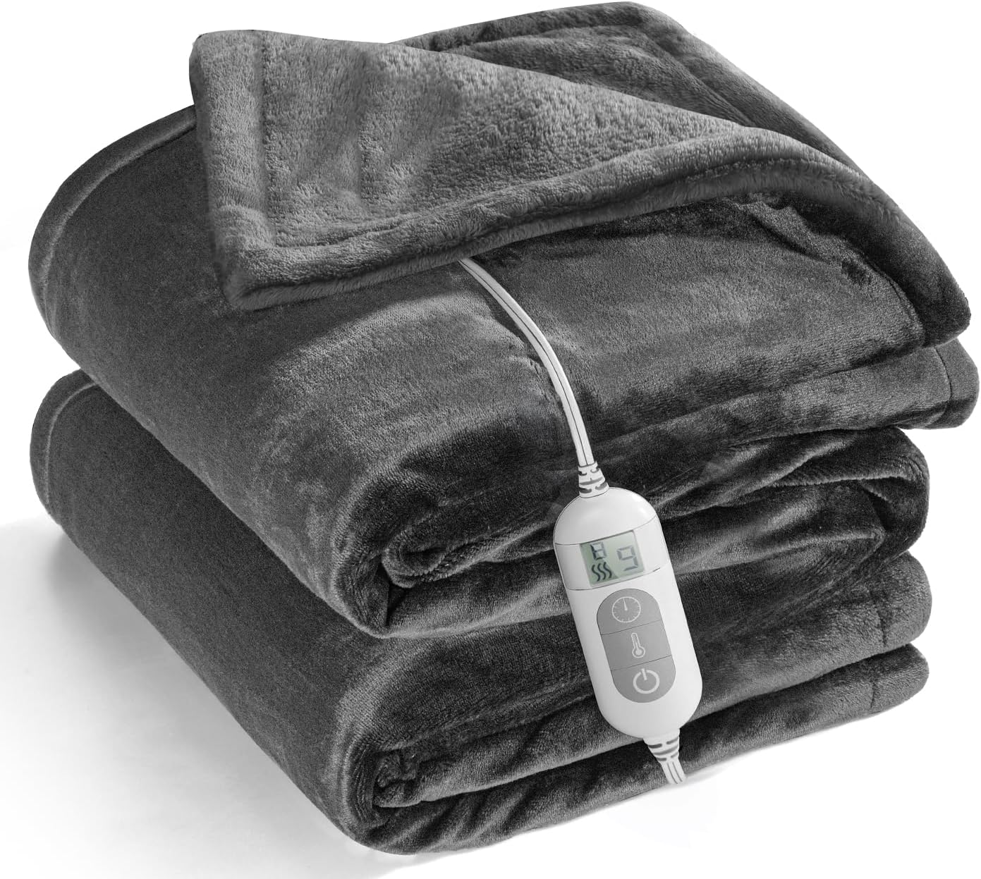 Manta térmica con temporizador de 1 a 9 horas de apagado automático y 8 niveles de calefacción, manta eléctrica de franela con certificación ETL,