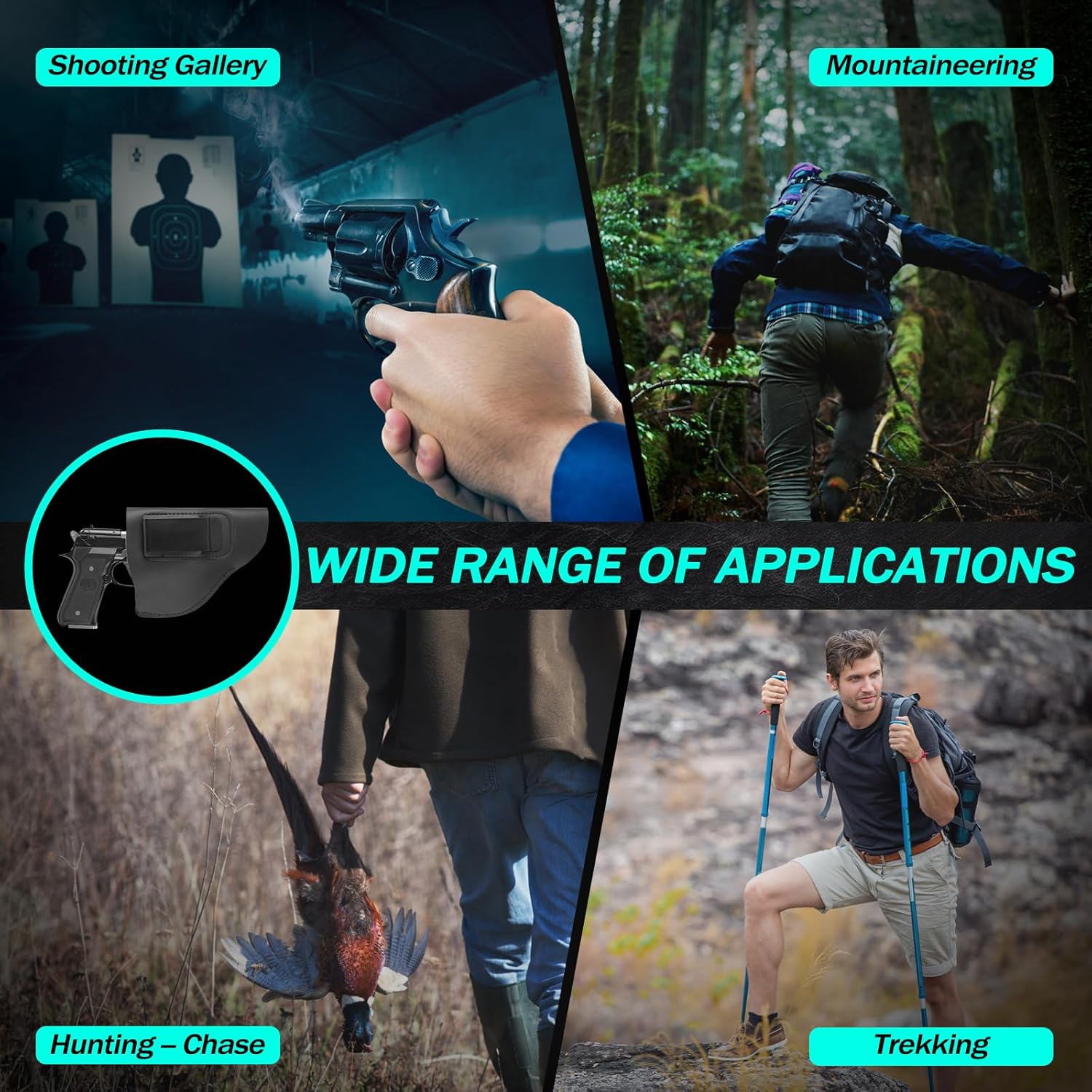 CyberDyer Ultimate IWB Funda de piel para mano derecha para cinturones se adapta a la mayoría de partes J Frame 38 Revólver Ruger LCR Smith y Wesson