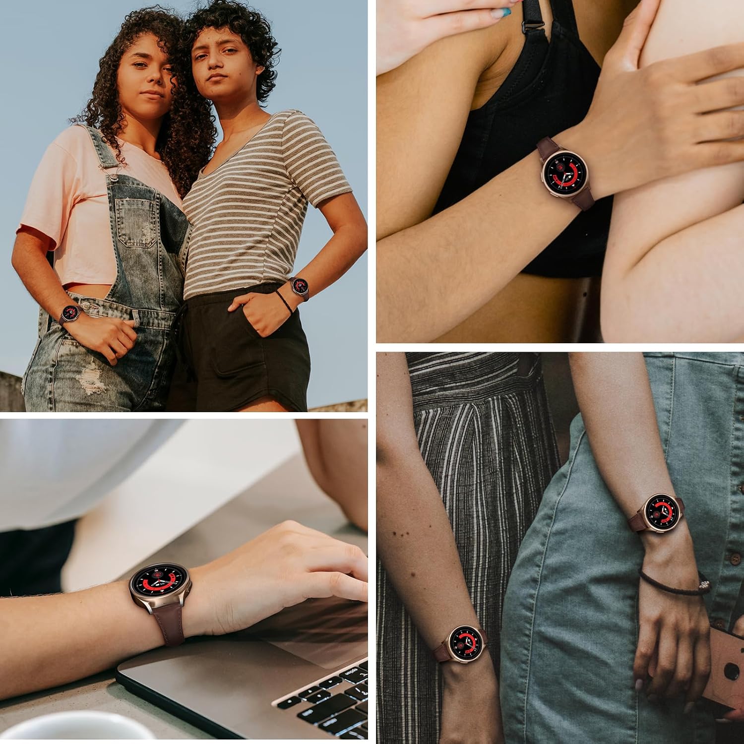 OXWALLEN Correa de reloj de piel de liberación rápida de 0.78 pulgadas compatible con Samsung Galaxy Watch 6 5 4 Band 1.575 in 1.732 inWatch 5 Pro