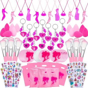 Kit de 84 recuerdos de fiesta Barbi, decoraciones de fiesta de princesa rosa, regalos de fiesta de Barbi para bolsas de regalos para niños (incluye Kit de 84 recuerdos de fiesta Barbi, decoraciones de fiesta de princesa rosa, regalos de fiesta de Barbi para bolsas de regalos para niños (incluye