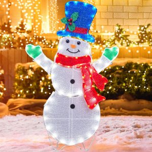 Decoraciones navideñas de muñeco de nieve para exteriores, patio, jardín, hogar, césped, 31.5 pulgadas, luces LED para exteriores, decoraciones de Decoraciones navideñas de muñeco de nieve para exteriores, patio, jardín, hogar, césped, 31.5 pulgadas, luces LED para exteriores, decoraciones de