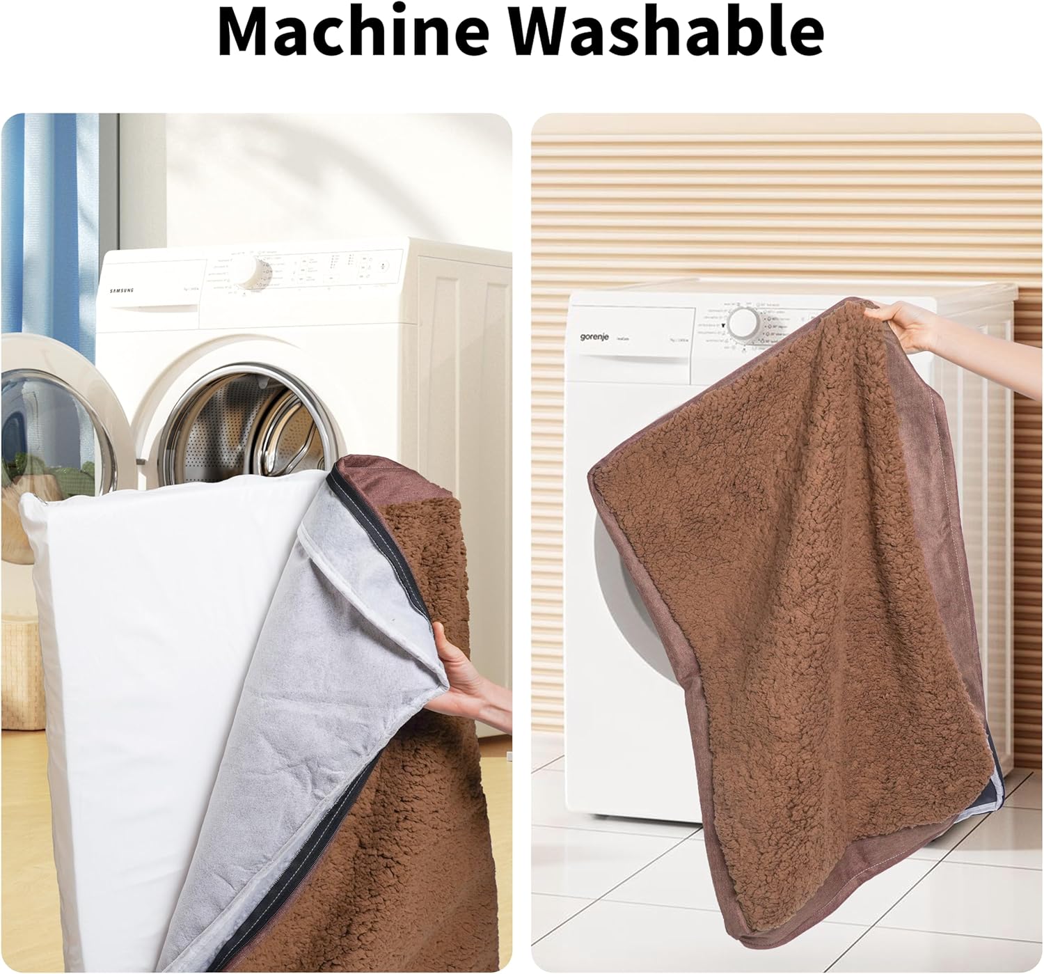 Cama para perros grandes, cama ortopédica grande de espuma viscoelástica para perros con funda extraíble lavable y parte inferior antideslizante,
