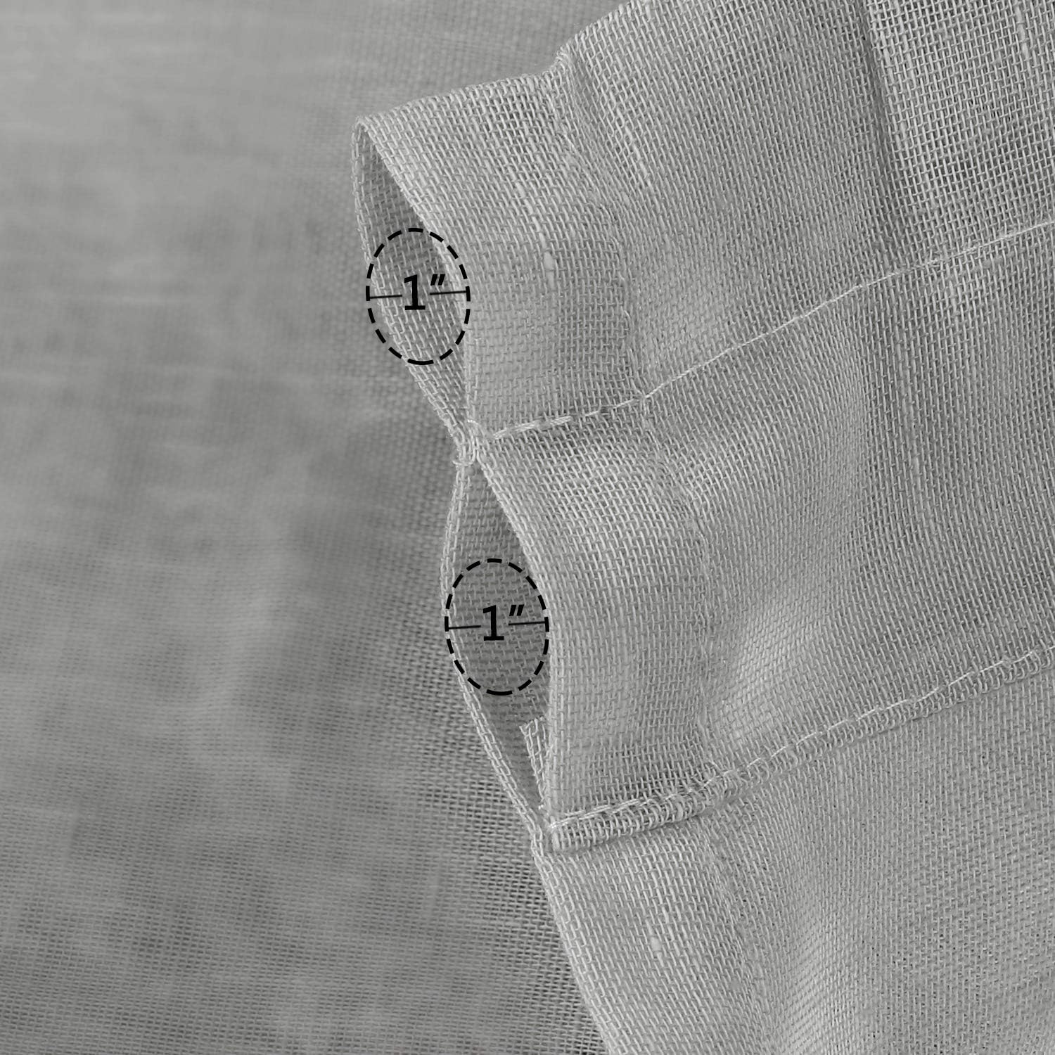 Turquoize Elegantes cortinas de lino para puerta francesa, paneles de cortina de filtrado de luz, panel de lino con bolsillo para barra, panel de