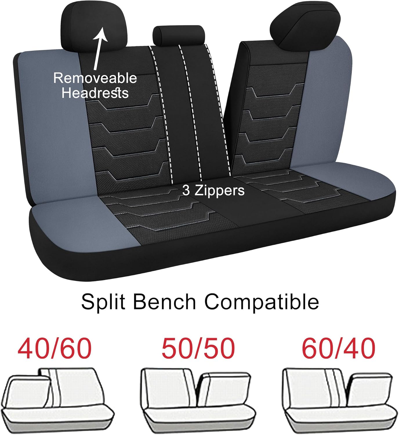 CAROMOP Fundas de asiento de coche transpirables para asientos completos, fundas de asiento de tela de malla de aire 3D para automóviles, fundas