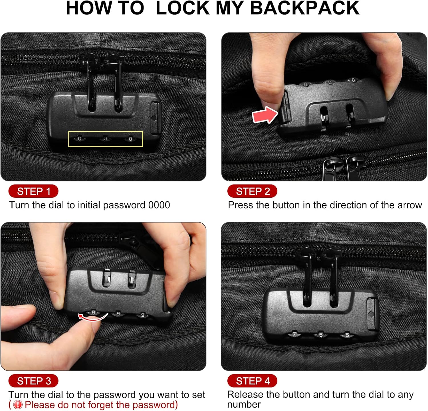 Mochila grande de viaje y para laptop, es impermeable, antirrobo, con cerradura y puerto de carga USB, para negocios, escuela, universidad, para