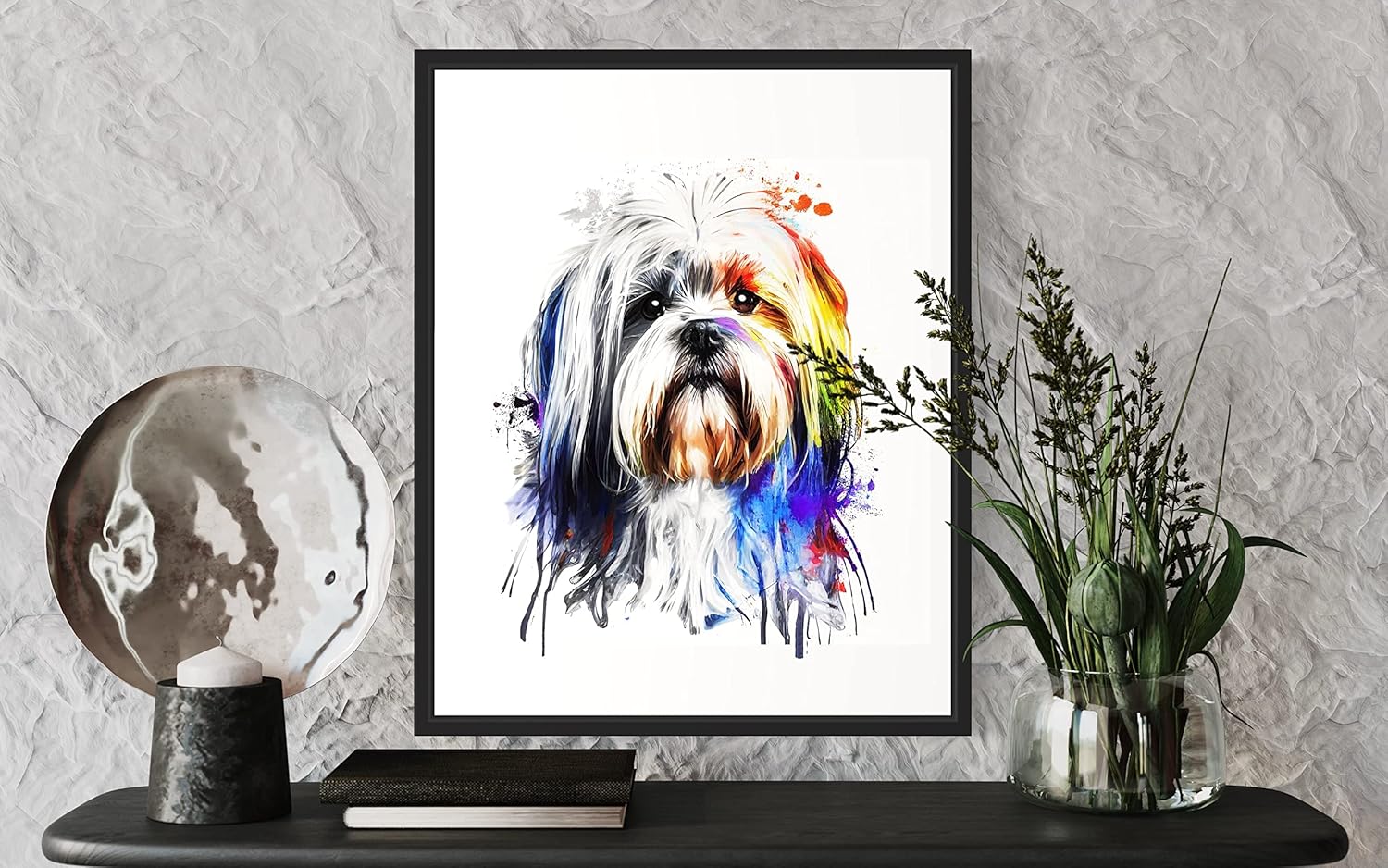 Lhasa Apsos – Póster impreso para perro, decoración de pintura artística para pared, arte pop para cachorros, decoración del hogar, arte para