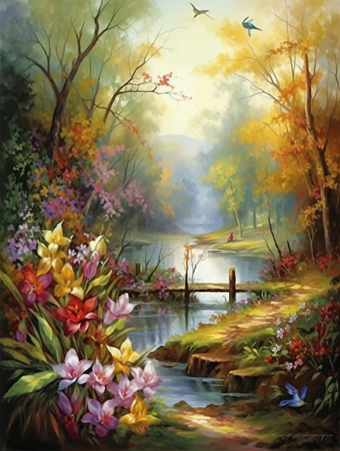 Kaliosy K146 – Kits de pintura de diamantes 5D para adultos, flores por números, pintura con diamantes, arte de paisaje, bricolaje, taladro