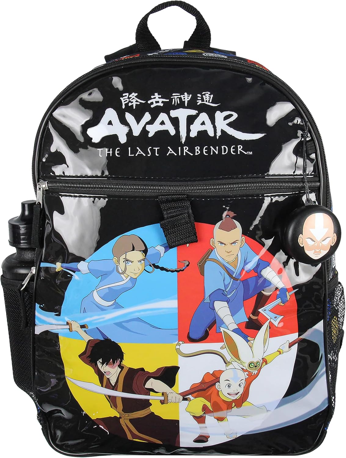 Nickelodeon Avatar The Last Airbender Characters Aang Zuko Katara Sokka – Mochila de 5 piezas, botella de agua Icepack, Varios colores, Personajes