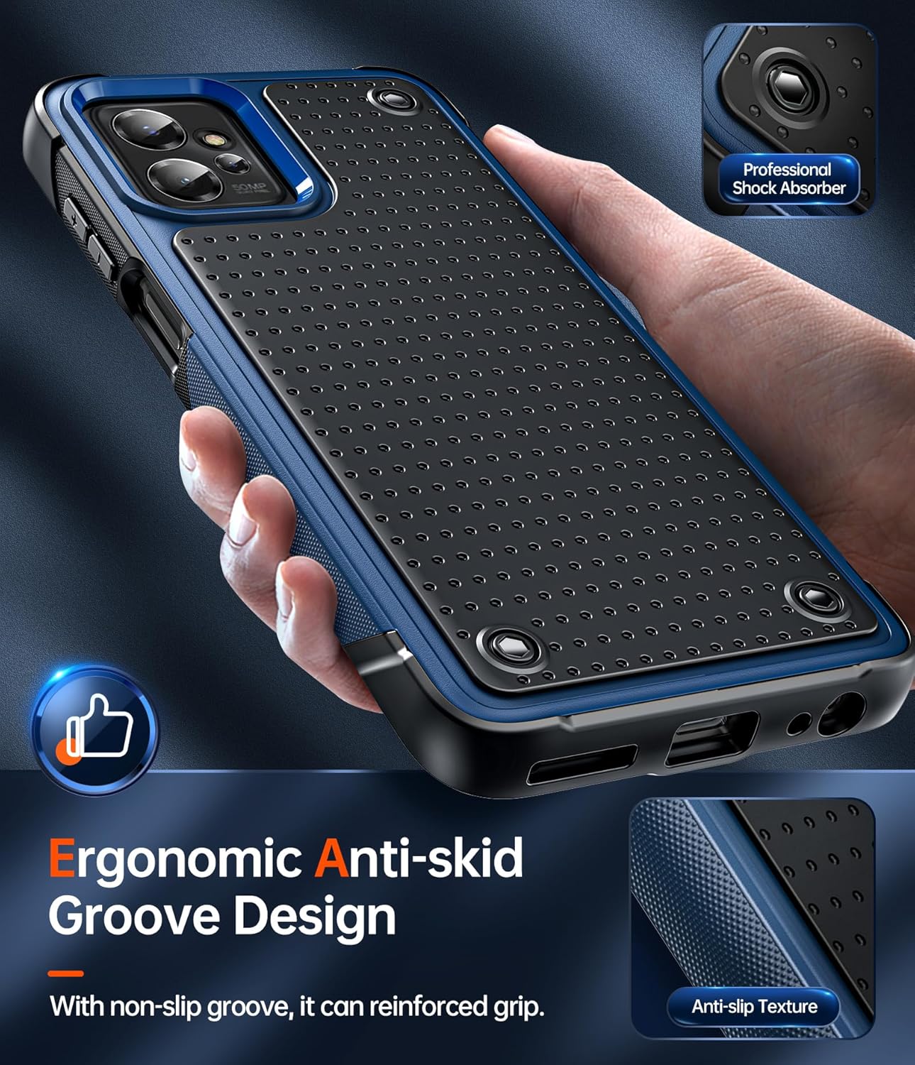 LeYi Funda para Moto G-Power-2023 (XT2311) Funda Motorola G Power con 2 protectores de pantalla, parte trasera de policarbonato duro de doble capa
