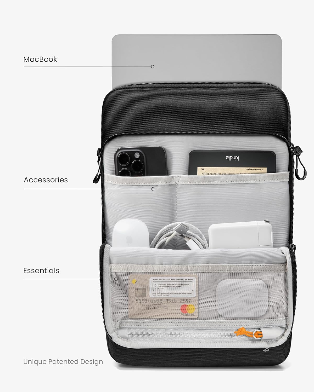 tomtoc Funda protectora 360 para laptop diseñada para MacBook Pro M4M3M2M1 ProMax 2024-2019, resistente al agua y bien organizada, funda de