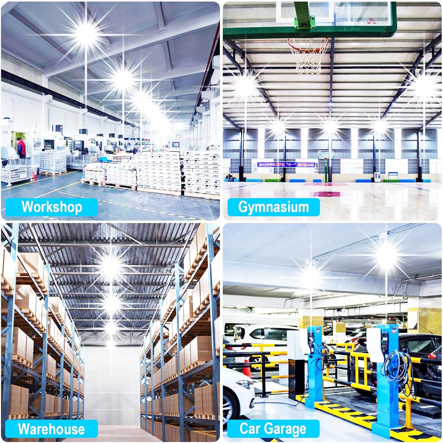 Paquete de 2 bombillas LED impermeables IP64, bombilla LED de repuesto de 120 W, base E26 con adaptador E39, bombilla LED de 15600 lm para garaje,