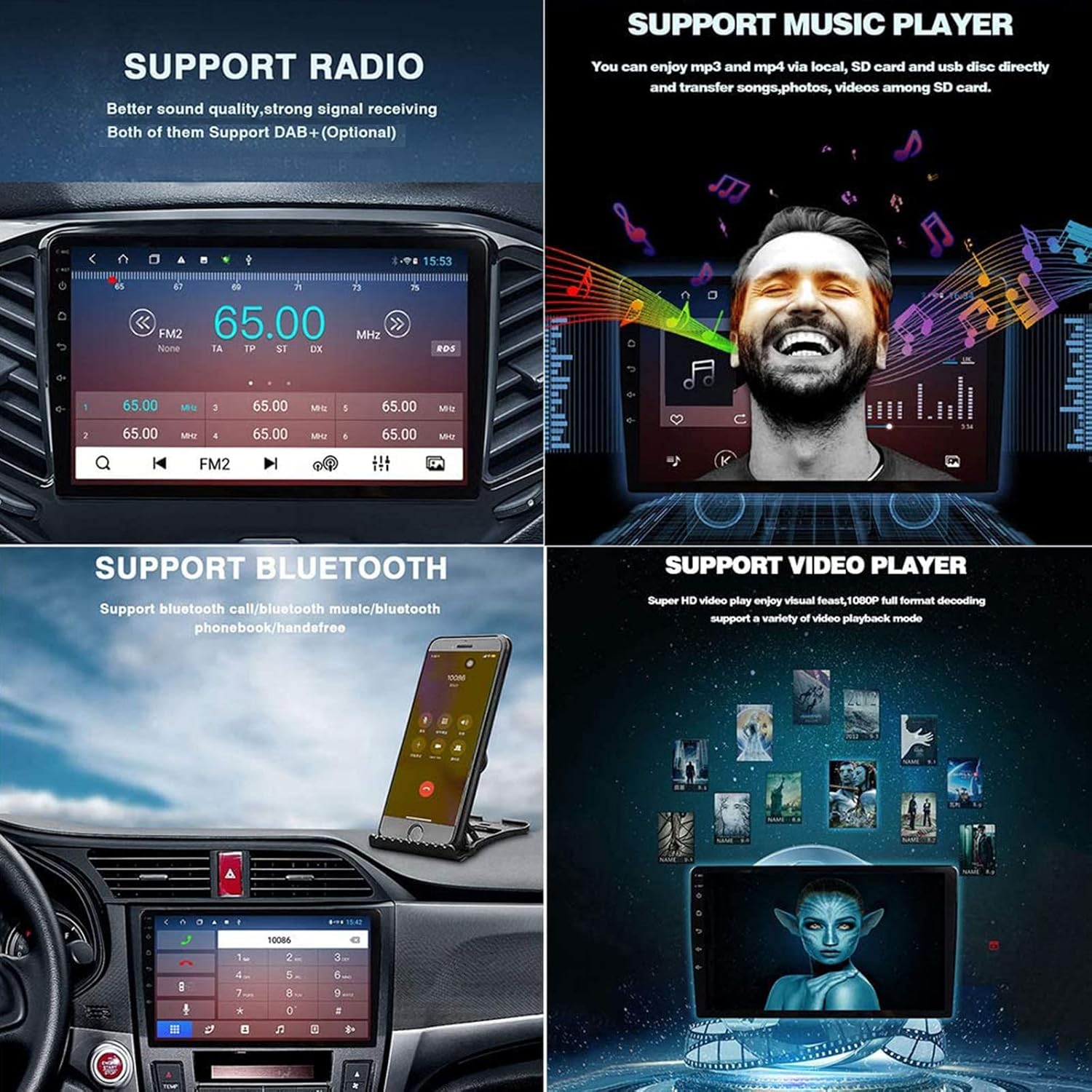 5G WiFi 8 Core 2+32G Radio de coche para F-ord Escape Kuga Ma-zda Tributo 2007-2012 9 pulgadas Android 13 pantalla táctil Bluetooth estéreo