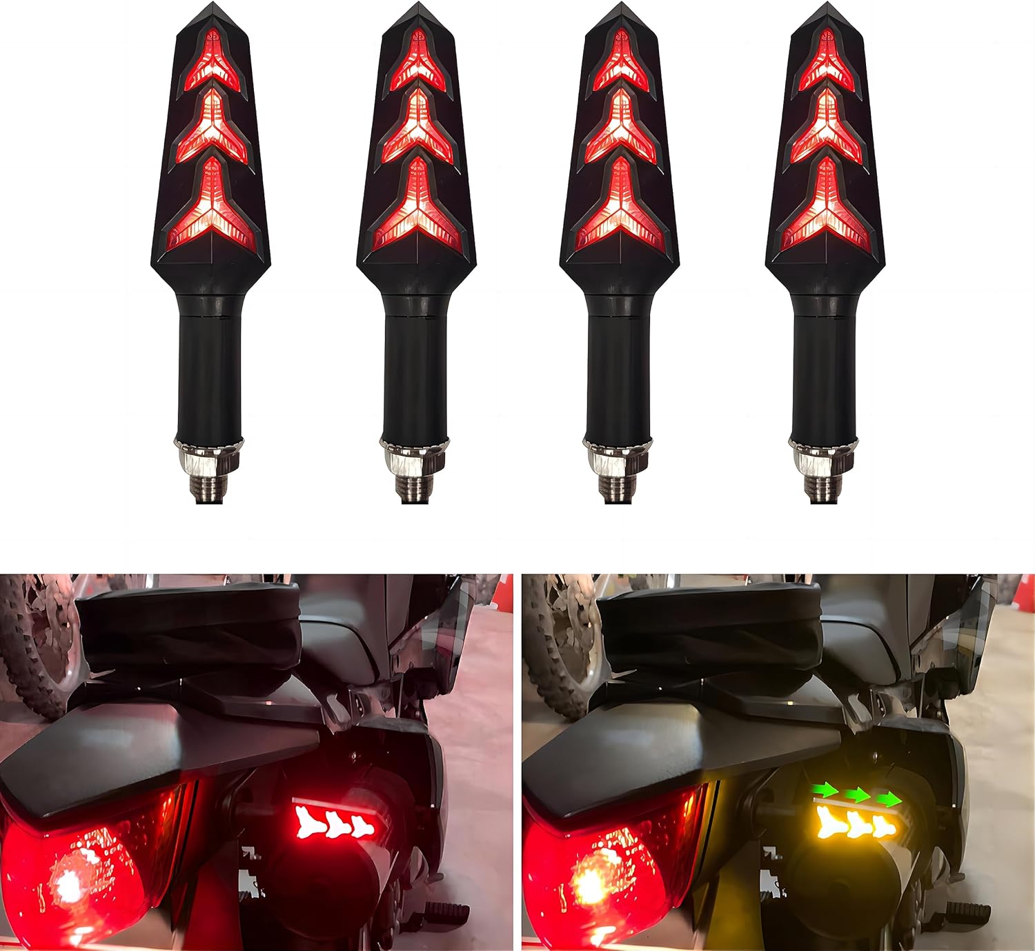 4 luces LED de 12 V para motocicleta, indicadores de flujo universales en forma de Y, luz diurna para motocicleta, motocicleta, scooter, Quad