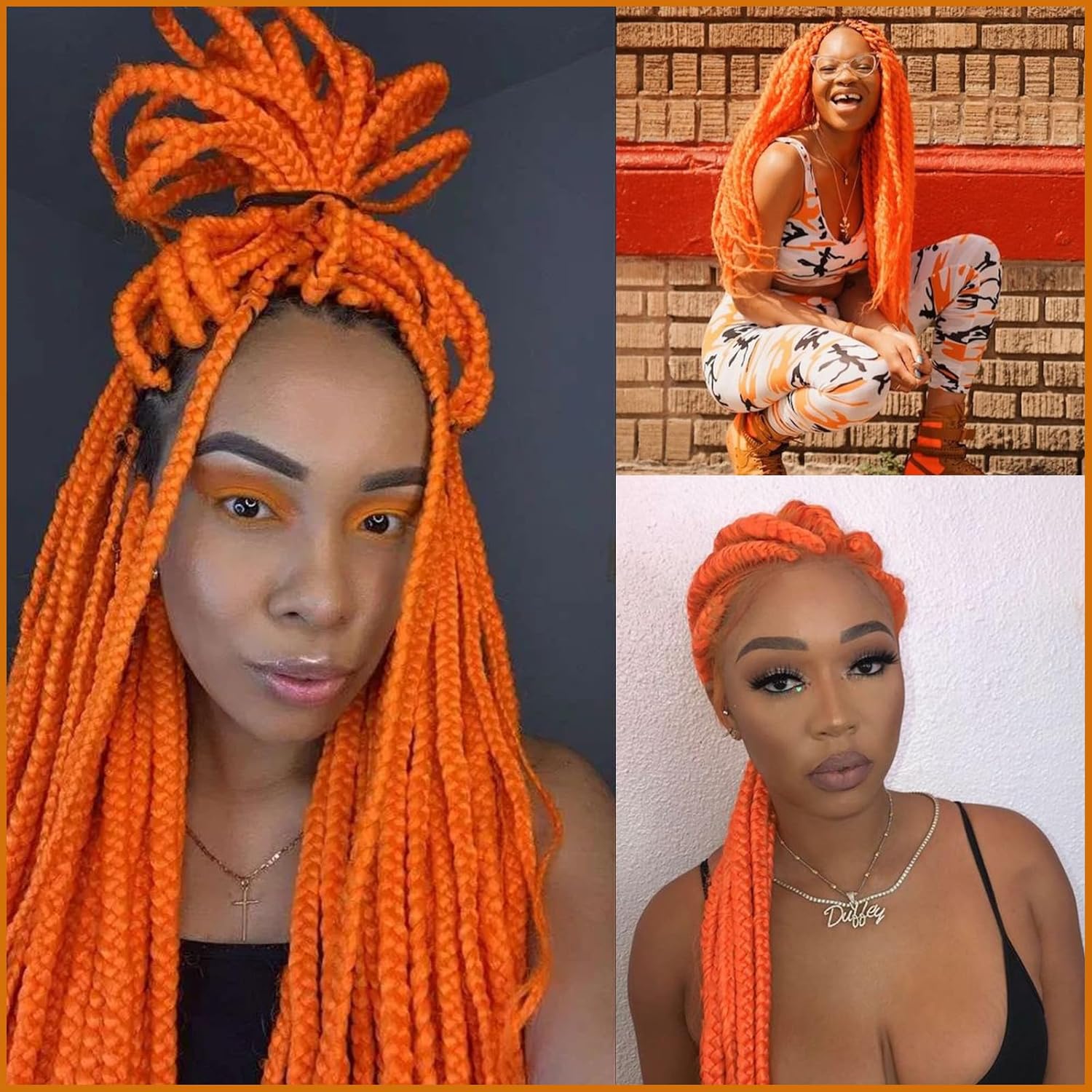 Extensiones de cabello naranja preestiradas y sedosas, 100 % Kanekalon, pelo sintético sin picazón, para trenzar, extensiones de cabello trenzado de