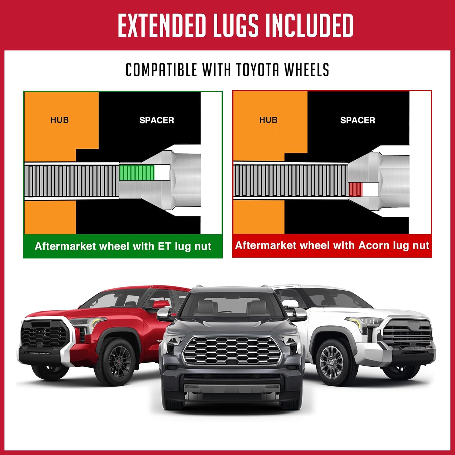 Wheel Accessories Parts 4 adaptadores espaciadores de rueda de 6 x 5.50 6 en 5.500 in 2.00 pulgadas de grosor 0.551 in 1.50 14×150 rosca 4.252 in