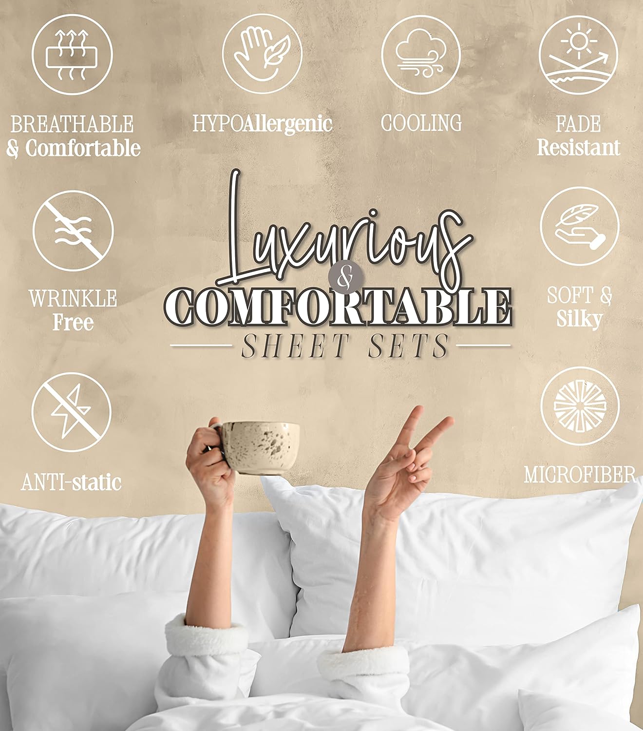 Elegant Comfort Aria Tie-Dye – Juego de sábanas de 6 piezas, 1500 microfibra de calidad prémium hotelera, teñido anudado en espiral, suave,